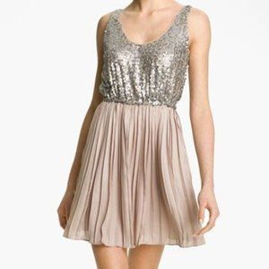 BB Dakota "Olsen" Sequin and Chiffon Blouson Dress Size M